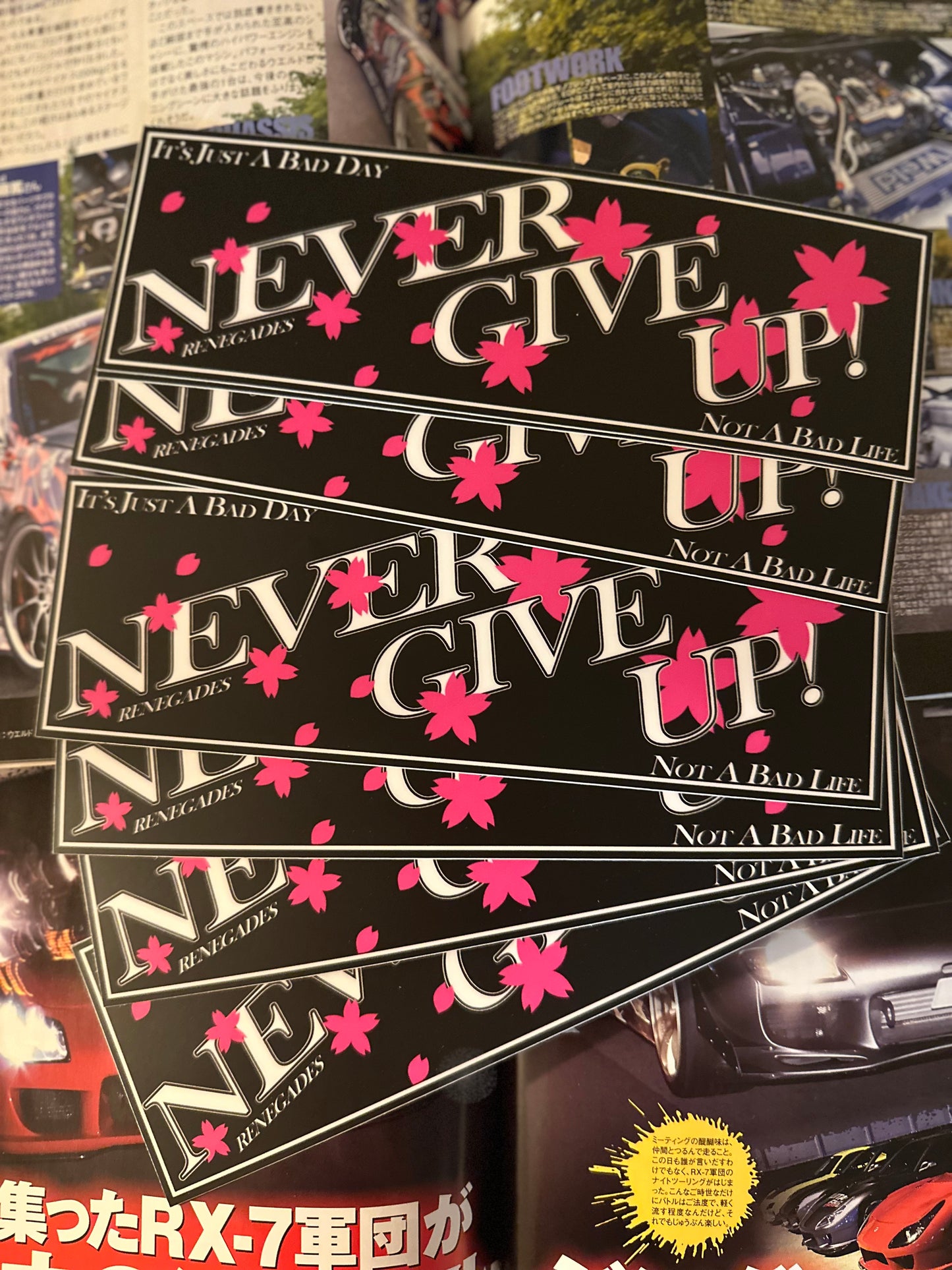 Never Give Up Box Sticker